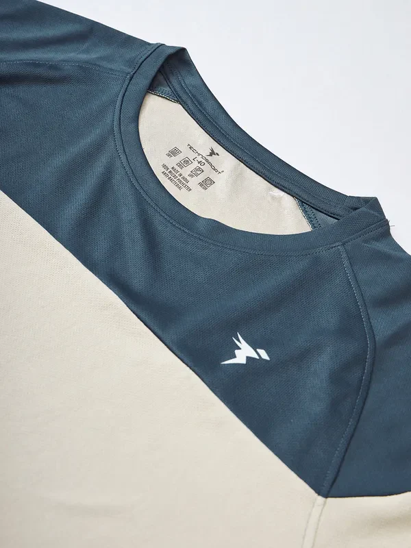 Men Colorblock Slim Fit Crew Neck T-shirt with TECHNO COOL+ - Image 7