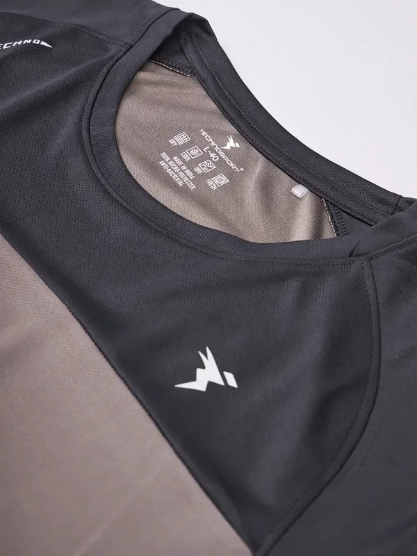 Men Colorblock Slim Fit Crew Neck T-shirt with TECHNO COOL+ - Image 7