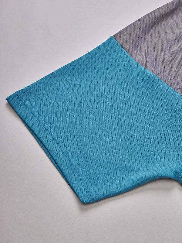 Men Colorblock Slim Fit Crew Neck T-shirt with TECHNO COOL+ - Image 8