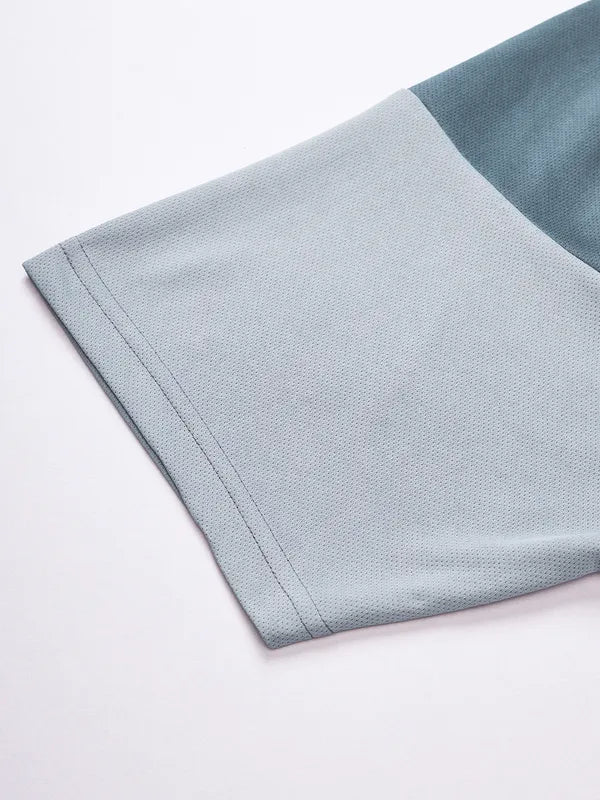 Men Colorblock Slim Fit Crew Neck T-shirt with TECHNO COOL+ - Image 9
