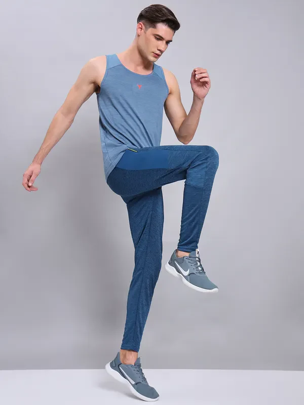 Men Melange Slim Fit Scoop Neck Innerwear Vest with DOUBLE COOL - Image 2