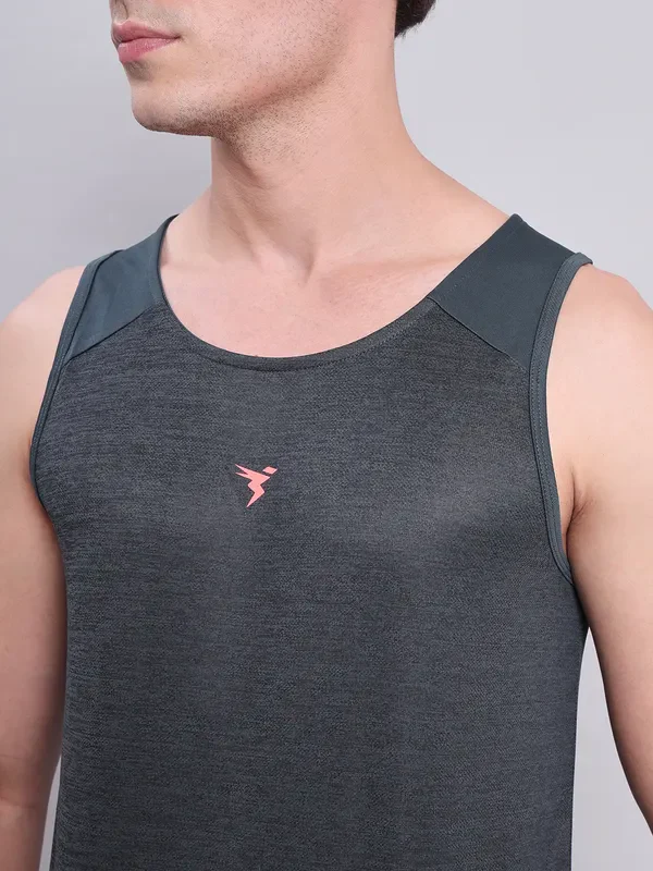 Men Melange Slim Fit Scoop Neck Innerwear Vest with DOUBLE COOL - Image 3