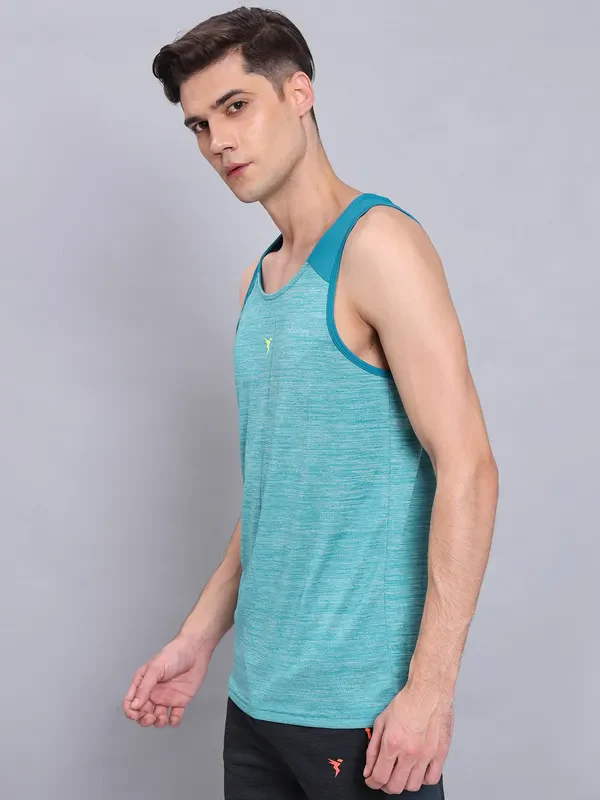 Men Melange Slim Fit Scoop Neck Innerwear Vest with DOUBLE COOL - Image 4