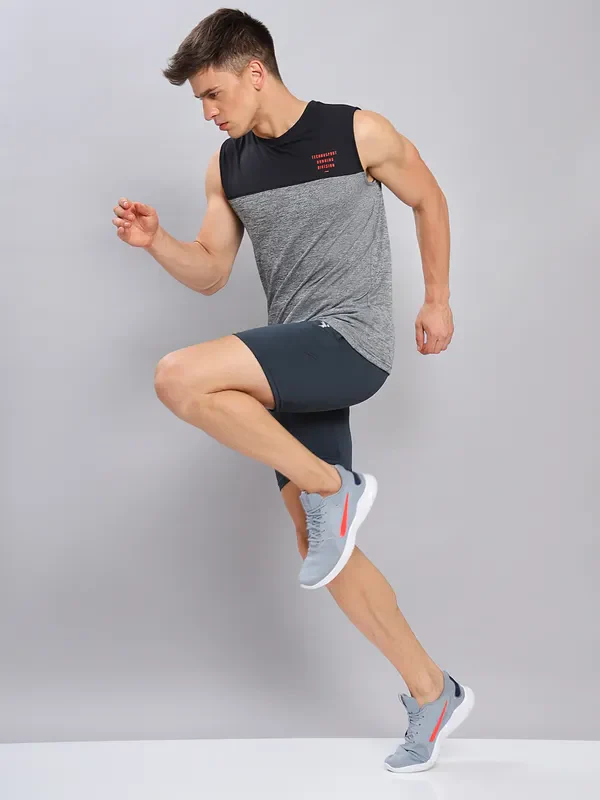 Men Melange Slim Fit Crew Neck Innerwear Vest with DOUBLE COOL - Image 2