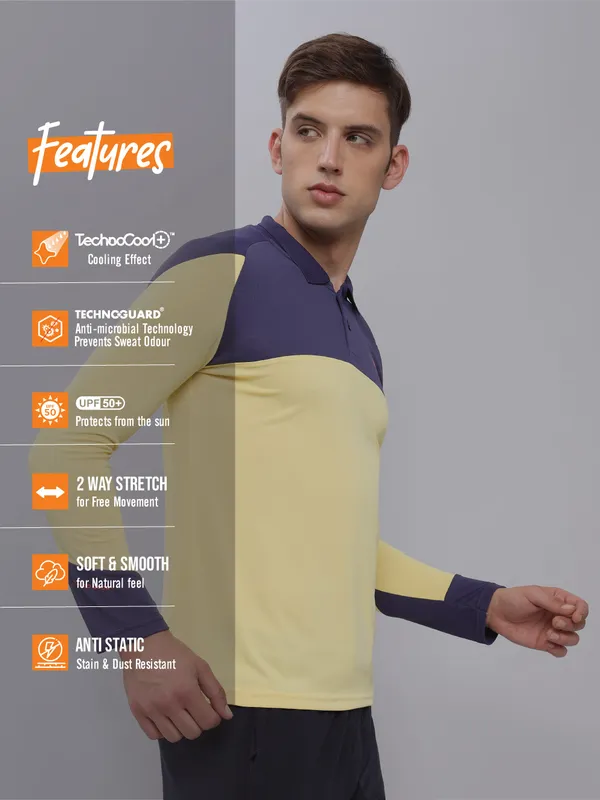 Men Colorblock Slim Fit Polo T-shirt with TECHNO COOL+ - Image 4