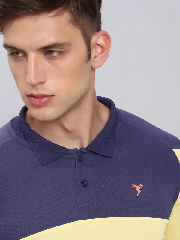 Men Colorblock Slim Fit Polo T-shirt with TECHNO COOL+ - Image 7