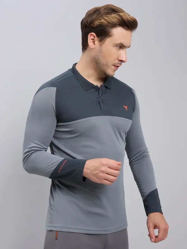 Men Colorblock Slim Fit Polo T-shirt with TECHNO COOL+ - Image 6