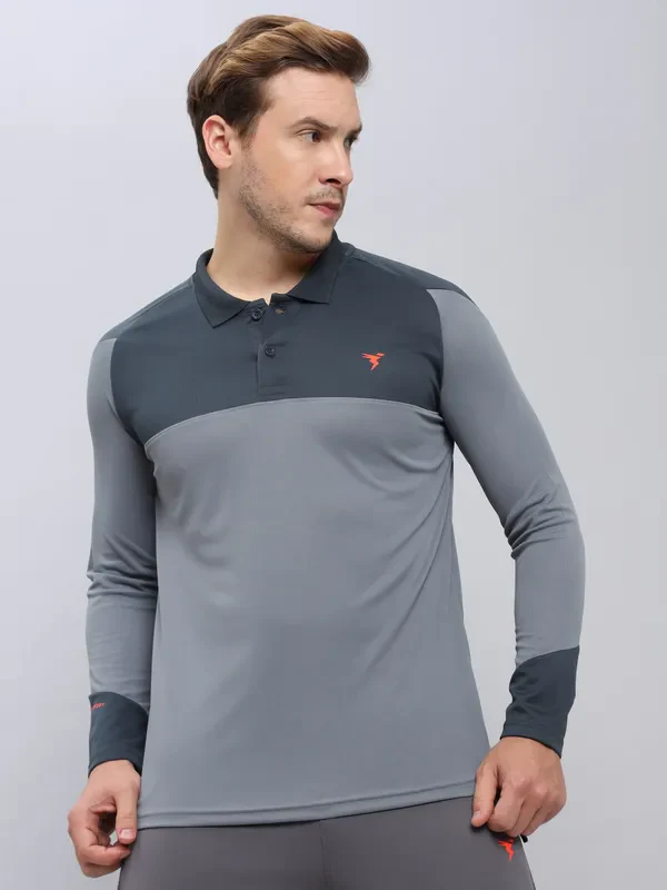 Men Colorblock Slim Fit Polo T-shirt with TECHNO COOL+ - Image 8