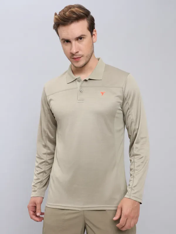 Men Melange Slim Fit Polo T-shirt with DOUBLE COOL - Image 5