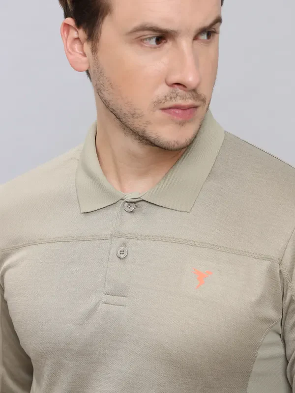 Men Melange Slim Fit Polo T-shirt with DOUBLE COOL - Image 6