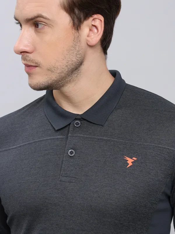 Men Melange Slim Fit Polo T-shirt with DOUBLE COOL - Image 6