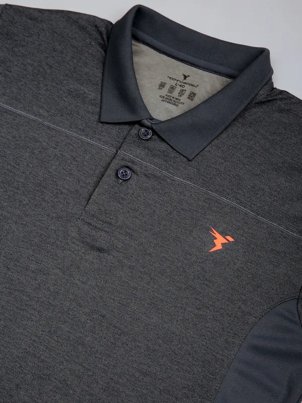 Men Melange Slim Fit Polo T-shirt with DOUBLE COOL - Image 7