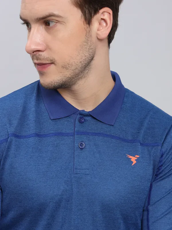 Men Melange Slim Fit Polo T-shirt with DOUBLE COOL - Image 6