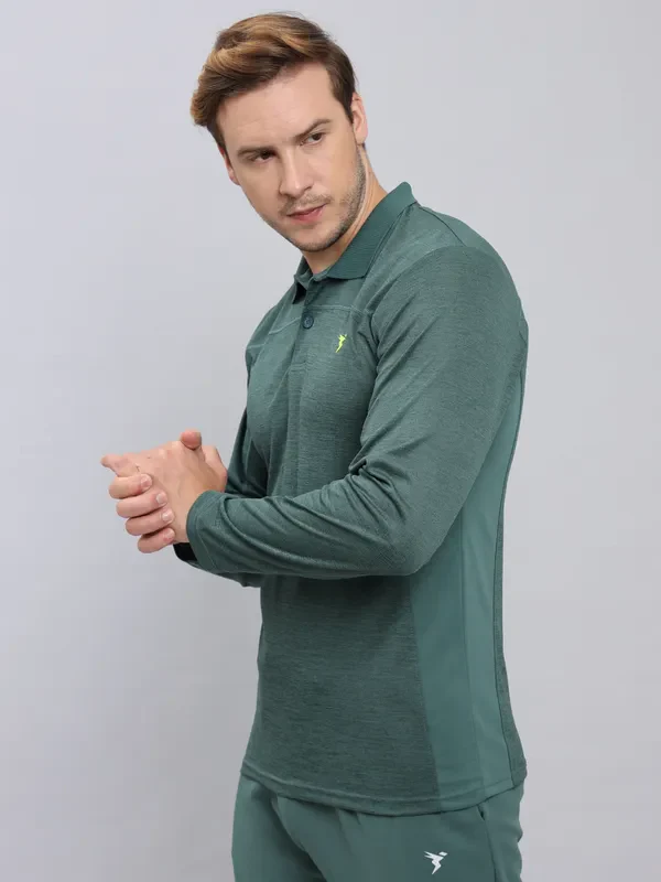 Men Melange Slim Fit Polo T-shirt with DOUBLE COOL - Image 5