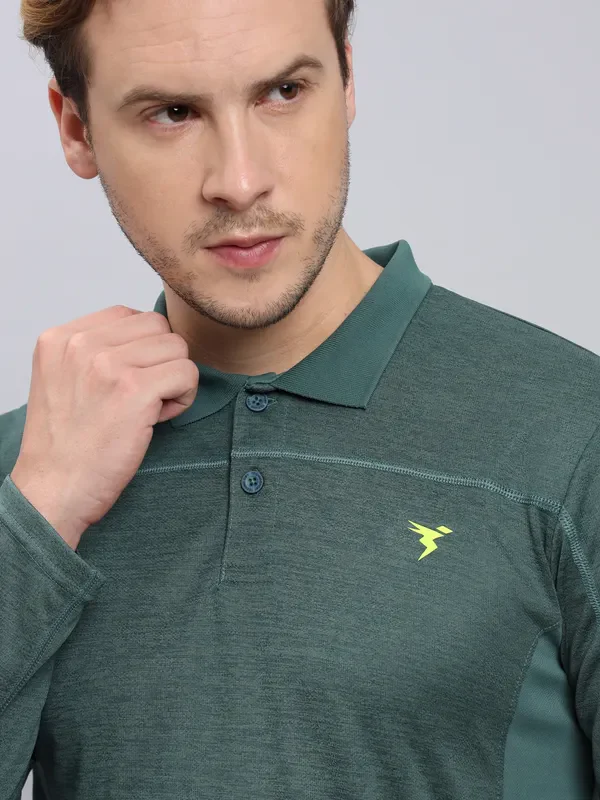 Men Melange Slim Fit Polo T-shirt with DOUBLE COOL - Image 6