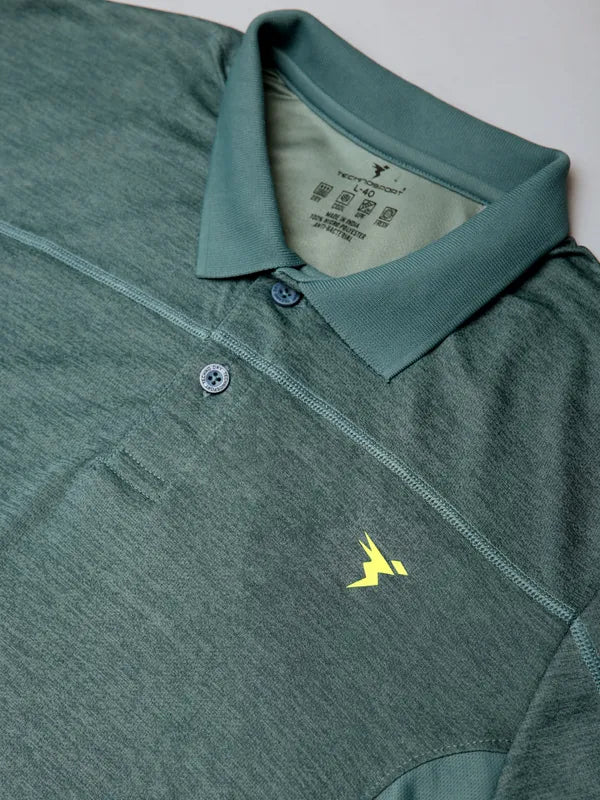 Men Melange Slim Fit Polo T-shirt with DOUBLE COOL - Image 7
