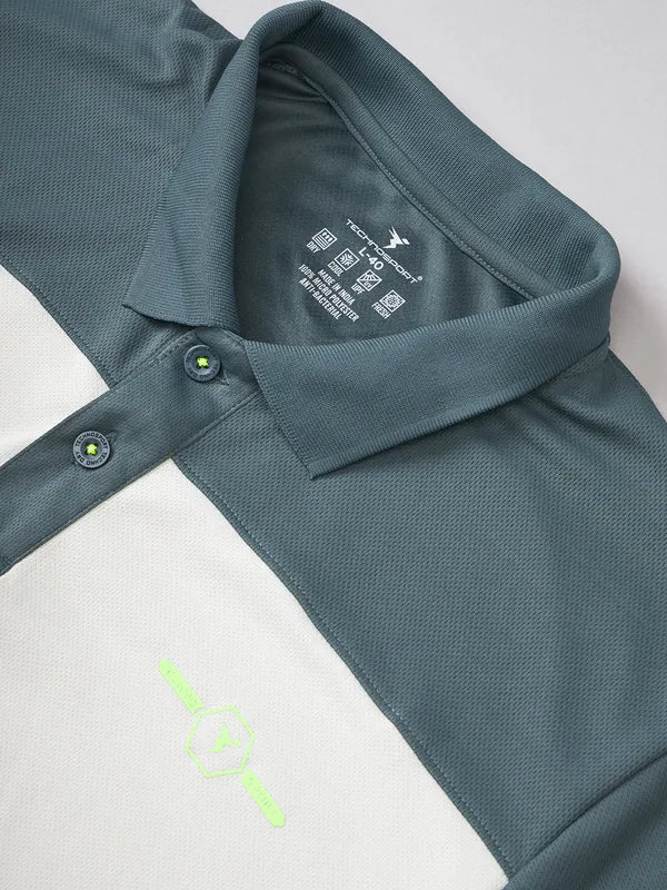 Men Colorblock Relax Fit Polo T-shirt with TECHNO COOL+ - Image 9