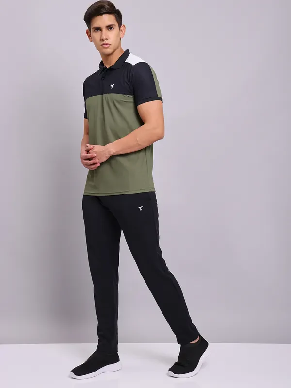 Men Colorblock Slim Fit Polo T-shirt with MATPIQ - Image 2