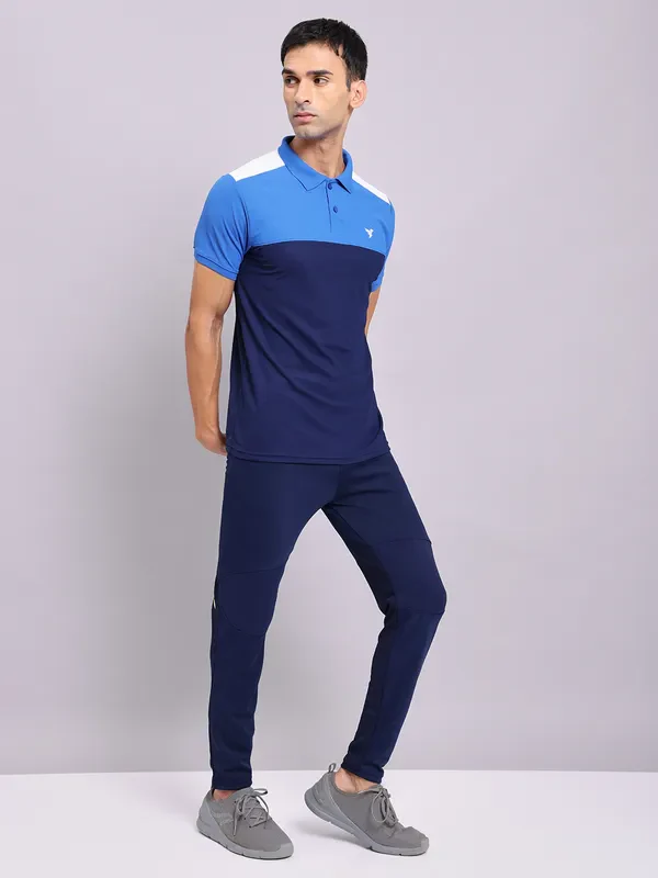 Men Colorblock Slim Fit Polo T-shirt with MATPIQ - Image 2