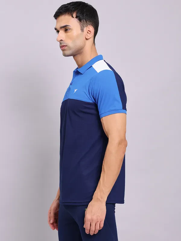 Men Colorblock Slim Fit Polo T-shirt with MATPIQ - Image 4