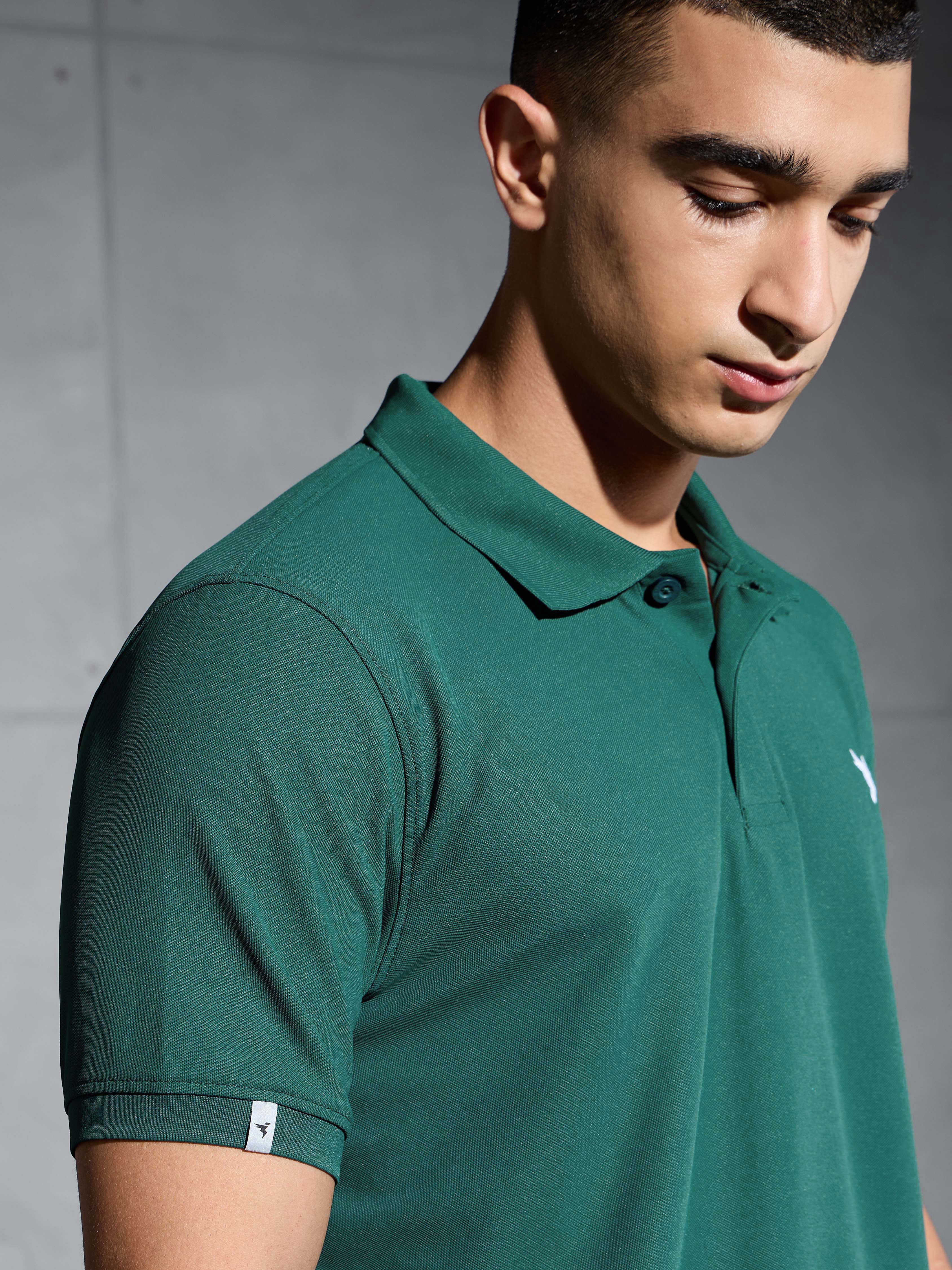Men Solid Slim Fit Polo T-shirt with MATPIQ - Image 7