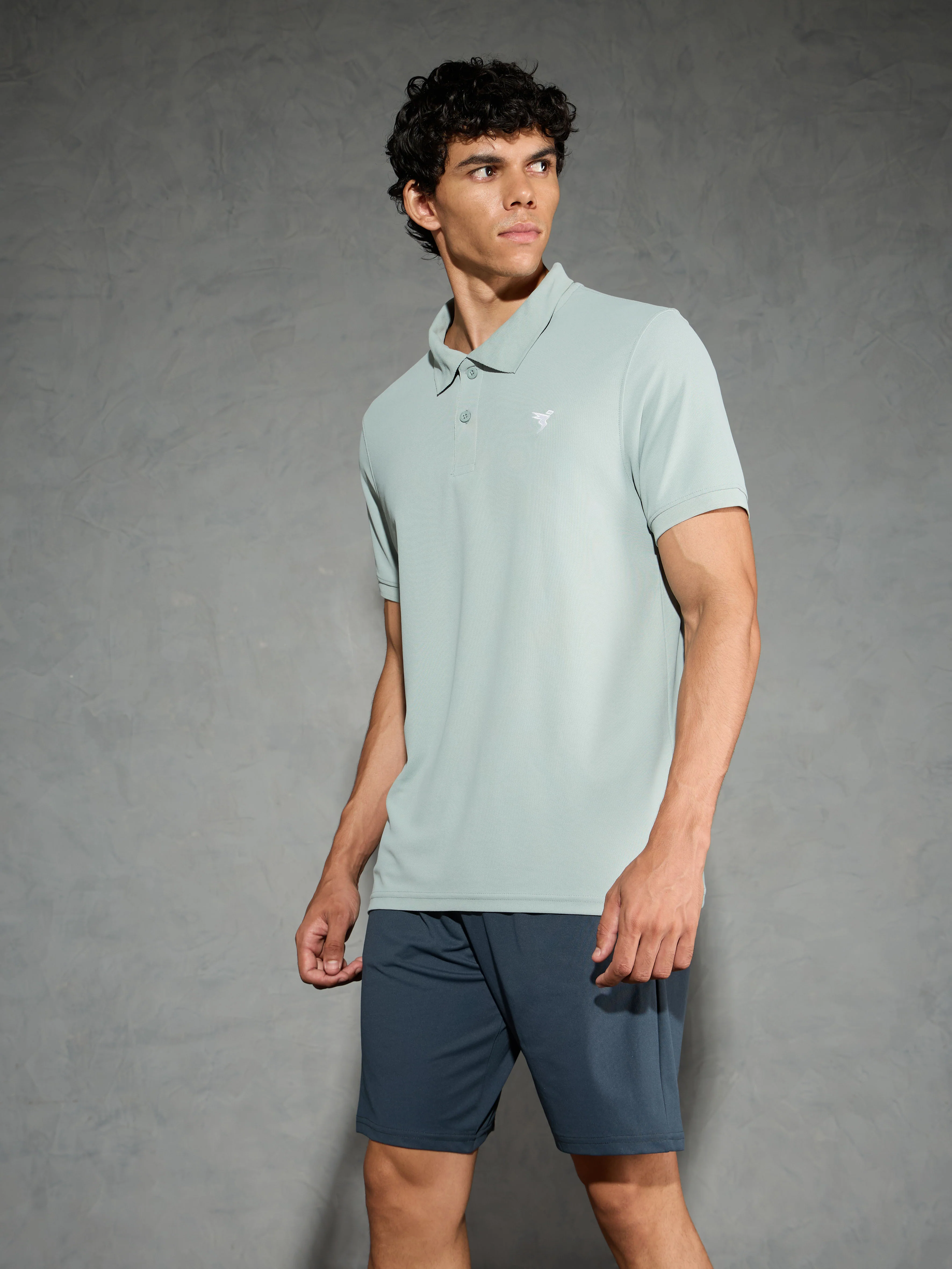 Men Solid Slim Fit Polo T-shirt with MATPIQ - Image 4