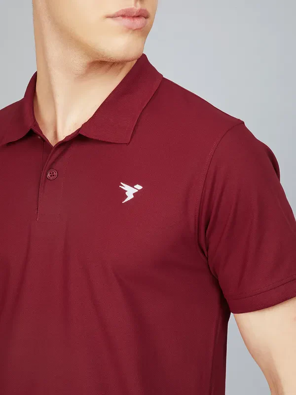 Men Solid Slim Fit Polo T-shirt with MATPIQ - Image 4