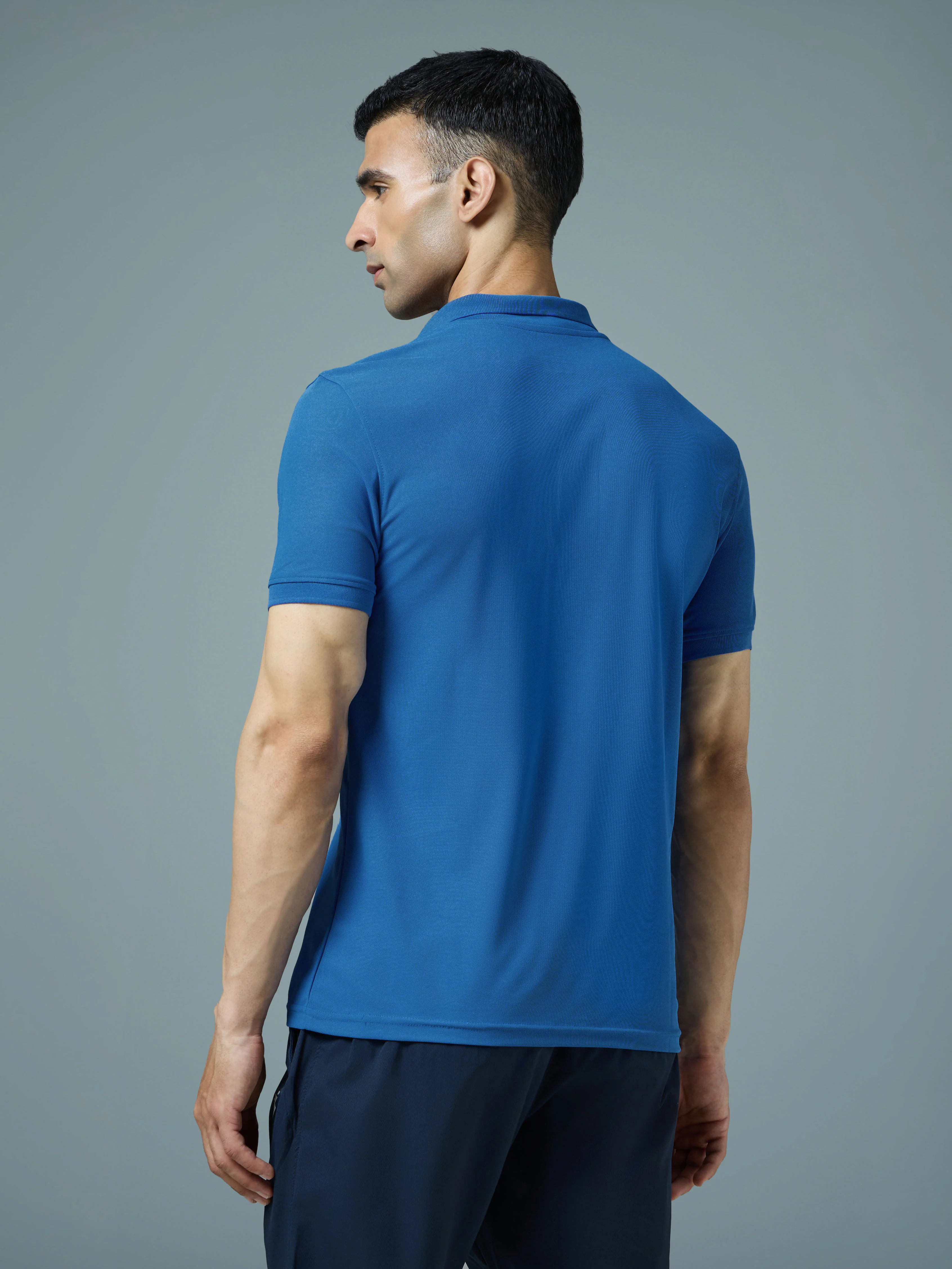Men Solid Slim Fit Polo T-shirt with MATPIQ - Image 3