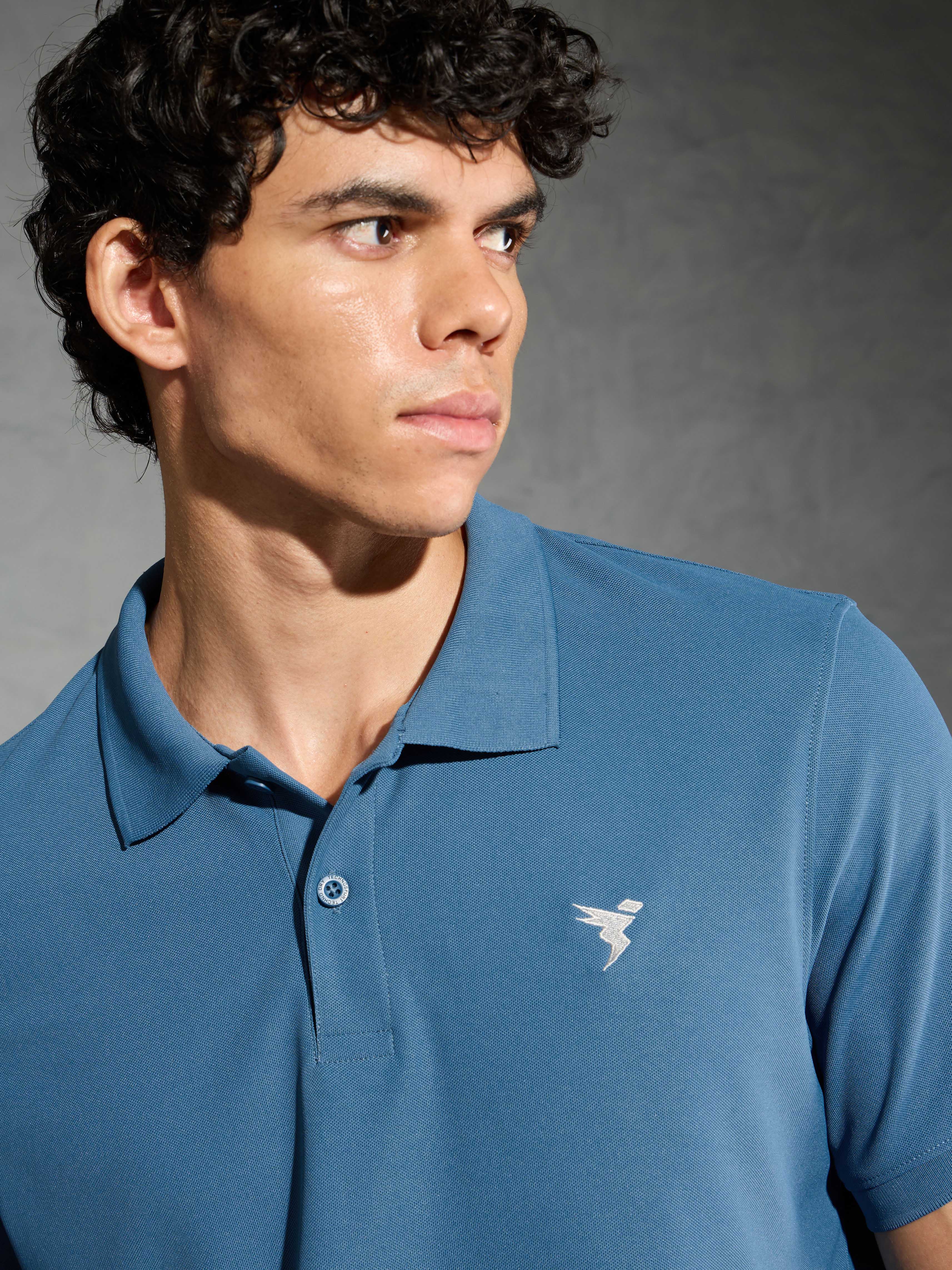 Men Solid Slim Fit Polo T-shirt with MATPIQ - Image 6