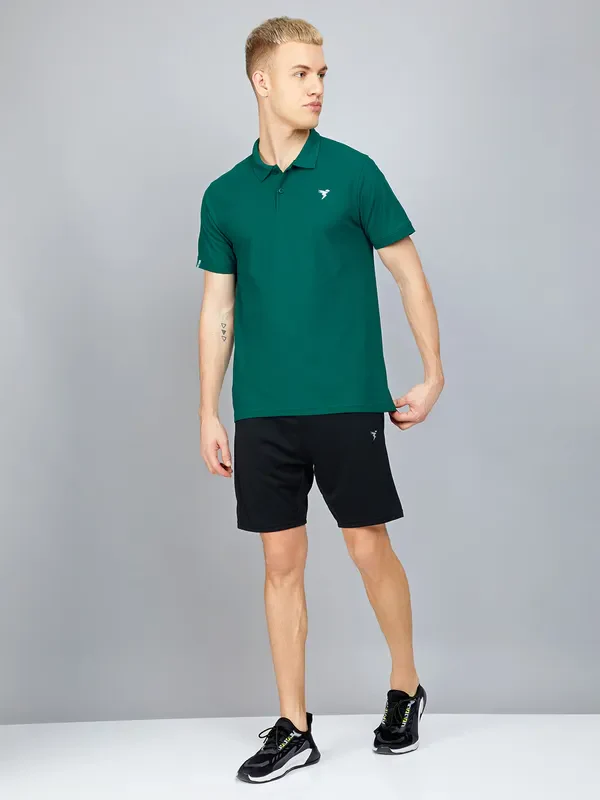 Men Solid Slim Fit Polo T-shirt with MATPIQ - Image 2