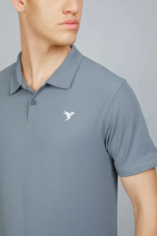 Men Solid Slim Fit Polo T-shirt with MATPIQ - Image 5