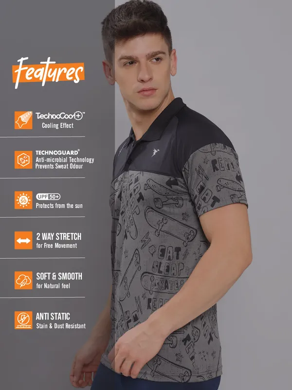 Men Jacquard Slim Fit Polo T-shirt with TECHNO COOL+ - Image 4