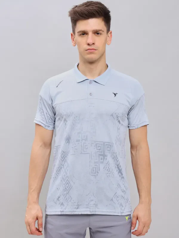 Men Jacquard Slim Fit Polo T-shirt with TECHNO COOL+