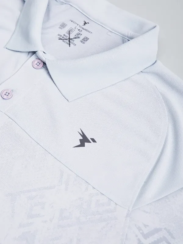 Men Jacquard Slim Fit Polo T-shirt with TECHNO COOL+ - Image 3