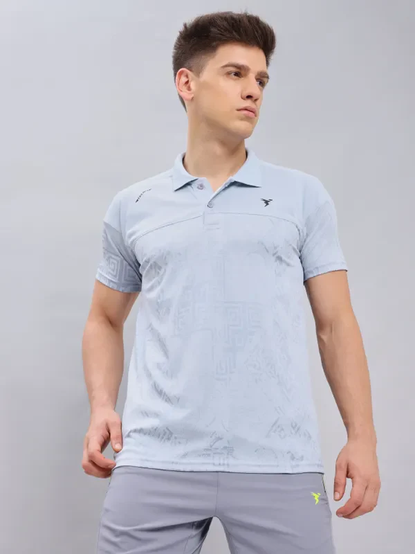 Men Jacquard Slim Fit Polo T-shirt with TECHNO COOL+ - Image 7