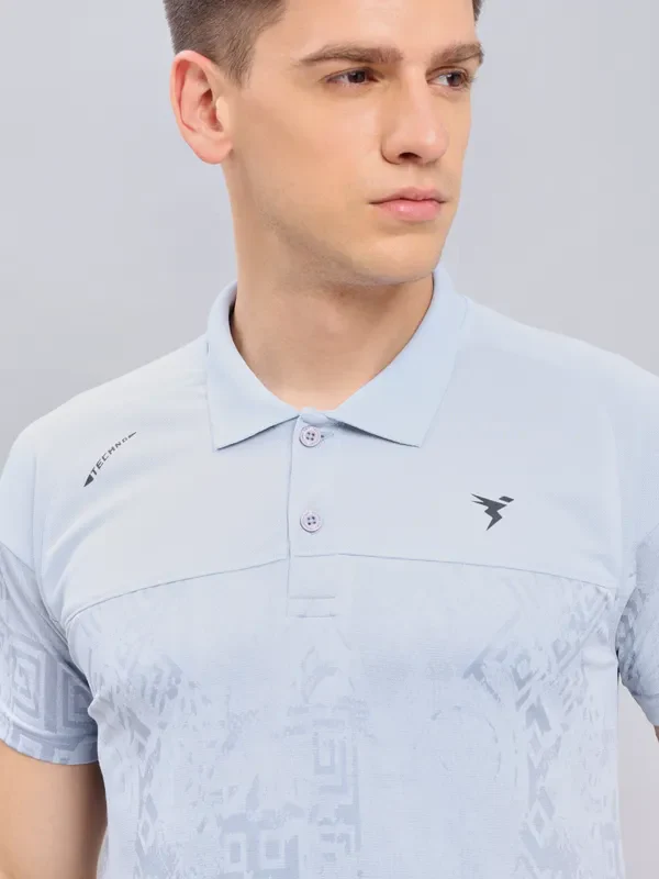 Men Jacquard Slim Fit Polo T-shirt with TECHNO COOL+ - Image 8