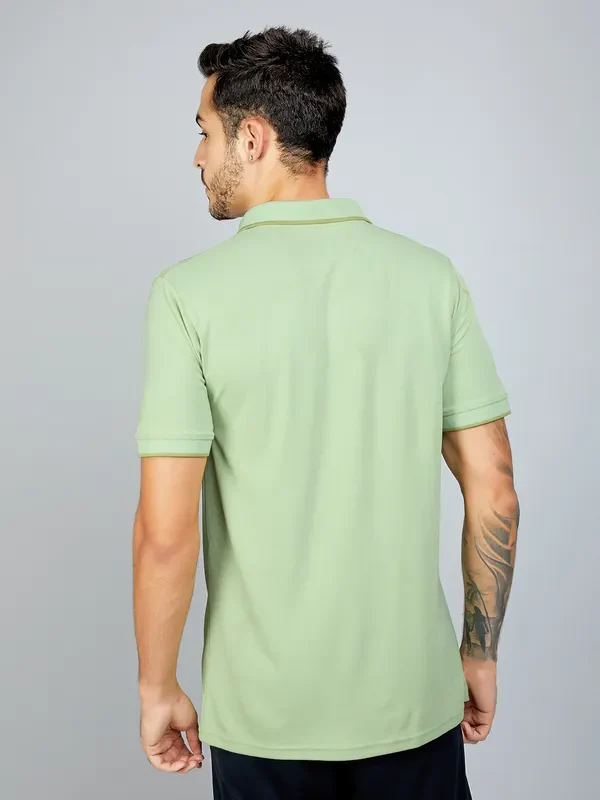 Men Solid Slim Fit Polo T-shirt with TECHNO COOL+ - Image 2