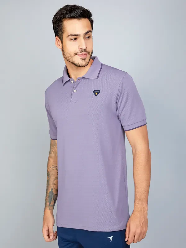 Men Solid Slim Fit Polo T-shirt with TECHNO COOL+ - Image 3
