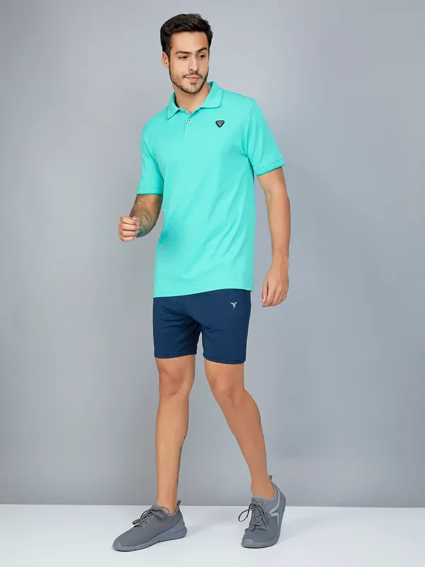 Men Solid Slim Fit Polo T-shirt with TECHNO COOL+ - Image 2