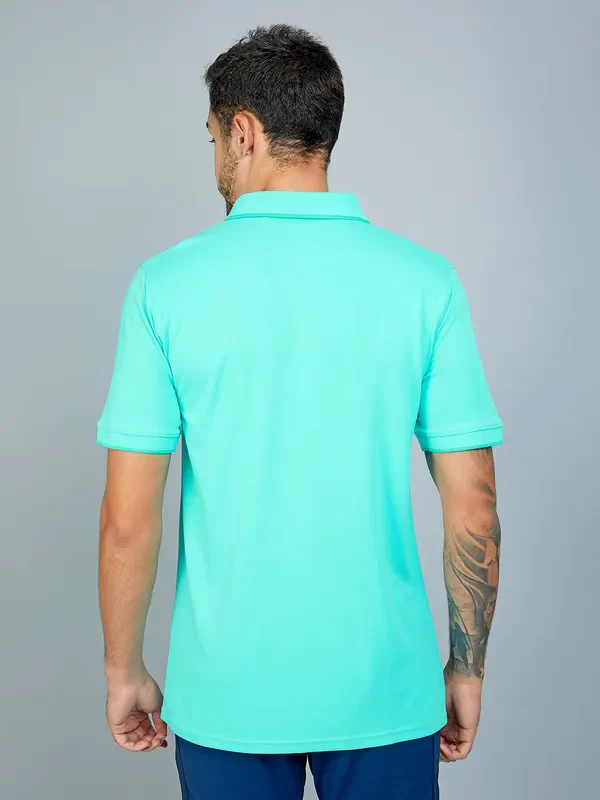 Men Solid Slim Fit Polo T-shirt with TECHNO COOL+ - Image 4