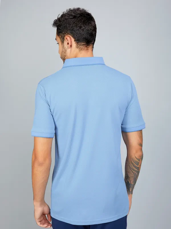 Men Solid Slim Fit Polo T-shirt with TECHNO COOL+ - Image 4