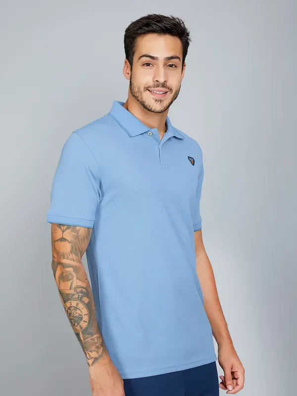 Men Solid Slim Fit Polo T-shirt with TECHNO COOL+ - Image 5