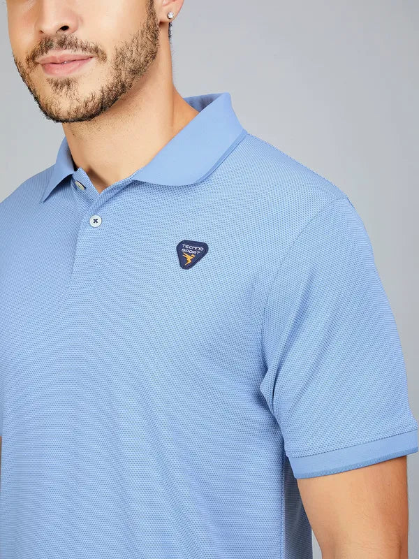 Men Solid Slim Fit Polo T-shirt with TECHNO COOL+ - Image 6