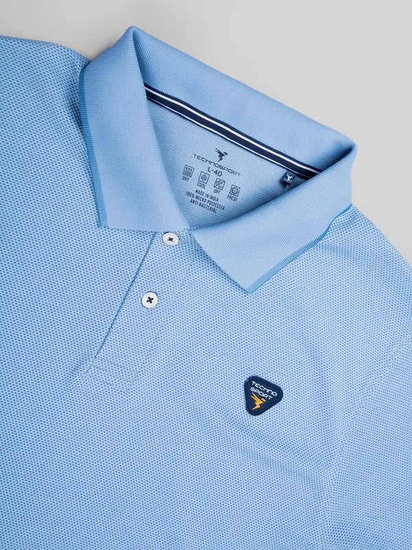 Men Solid Slim Fit Polo T-shirt with TECHNO COOL+ - Image 7