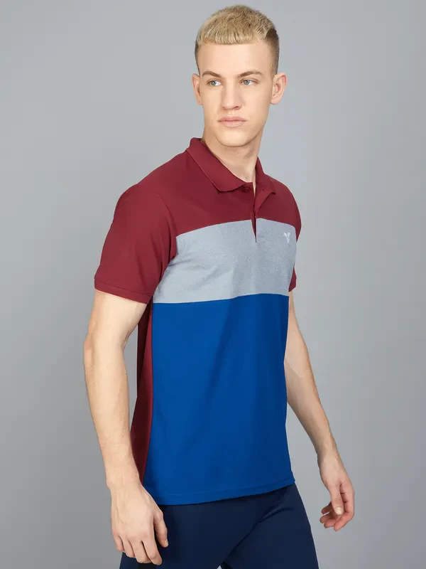 Men Colorblock Slim Fit Polo T-shirt with MATPIQ - Image 4