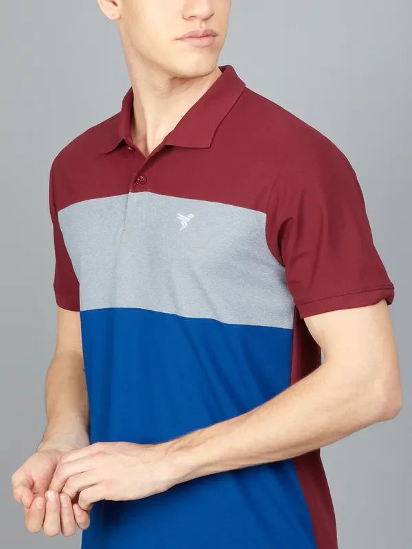 Men Colorblock Slim Fit Polo T-shirt with MATPIQ - Image 5