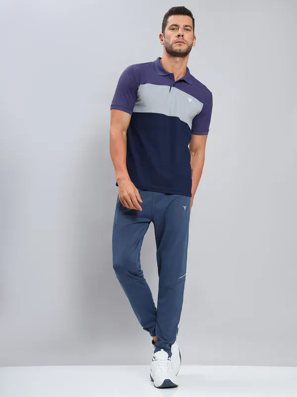Men Colorblock Slim Fit Polo T-shirt with MATPIQ - Image 2