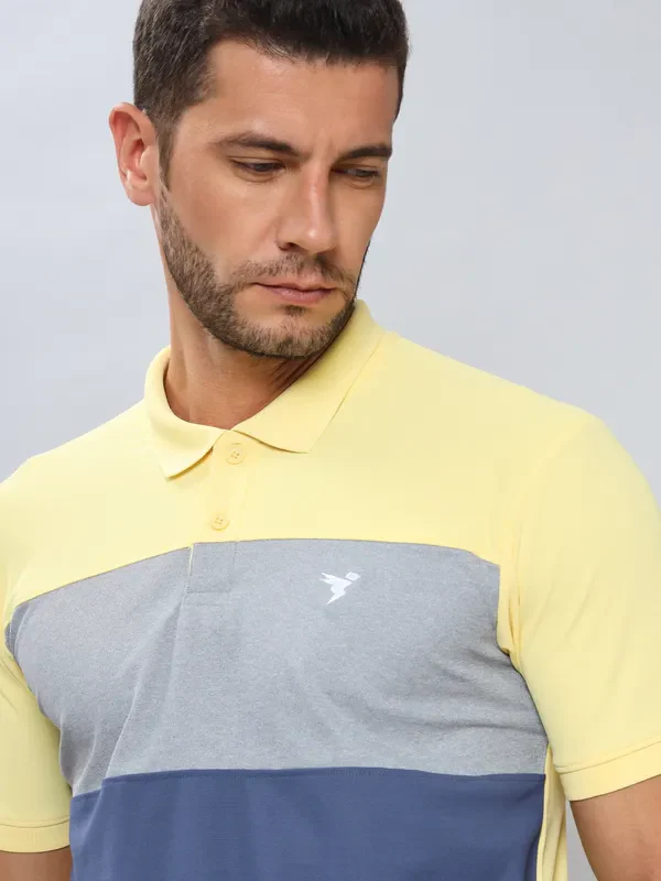 Men Colorblock Slim Fit Polo T-shirt with MATPIQ - Image 8