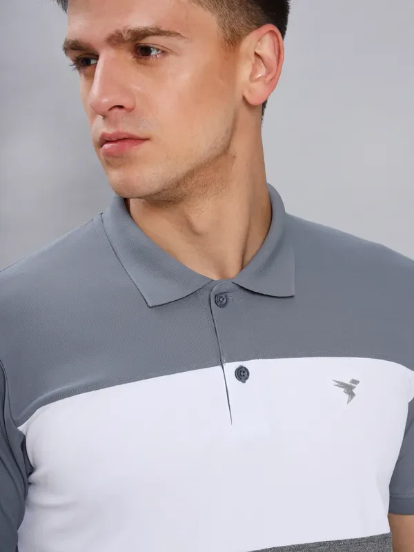 Men Colorblock Slim Fit Polo T-shirt with MATPIQ - Image 5