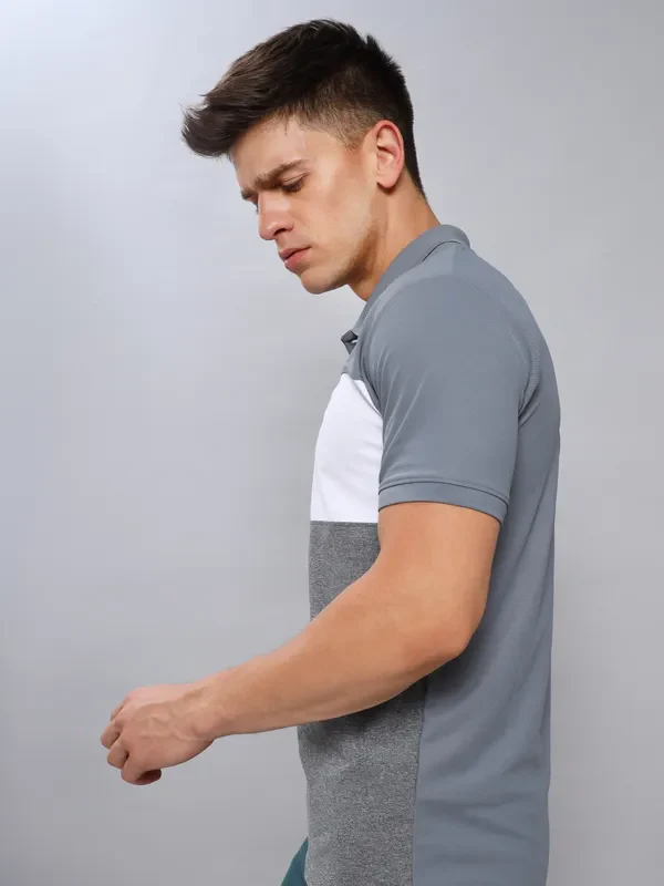 Men Colorblock Slim Fit Polo T-shirt with MATPIQ - Image 6